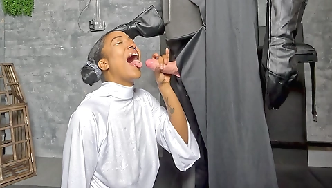 Sexy young pretty chick masturbates with her boyfriend